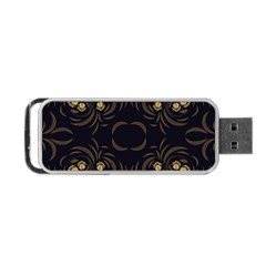 Floral Folk Damask Pattern Fantasy Flowers Floral Geometric Fantasy Portable Usb Flash (two Sides) by Eskimos