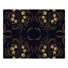 Floral Folk Damask Pattern Fantasy Flowers Floral Geometric Fantasy Double Sided Flano Blanket (large)  by Eskimos