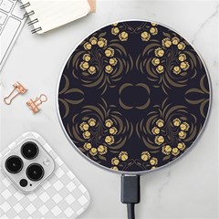 Floral Folk Damask Pattern Fantasy Flowers Floral Geometric Fantasy Wireless Charger by Eskimos