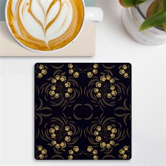 Floral Folk Damask Pattern Fantasy Flowers Floral Geometric Fantasy Uv Print Square Tile Coaster  by Eskimos