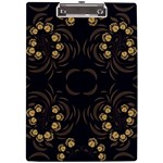 Floral folk damask pattern Fantasy flowers Floral geometric fantasy A4 Clipboard Front