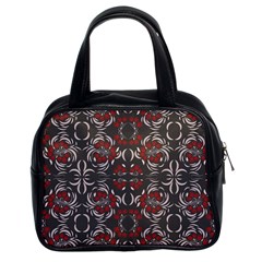 Floral Folk Damask Pattern Fantasy Flowers Floral Geometric Fantasy Classic Handbag (two Sides) by Eskimos