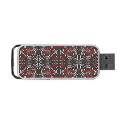 Floral Folk Damask Pattern Fantasy Flowers Floral Geometric Fantasy Portable Usb Flash (one Side) by Eskimos