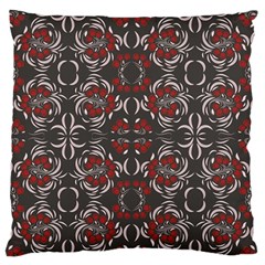 Floral Folk Damask Pattern Fantasy Flowers Floral Geometric Fantasy Large Flano Cushion Case (two Sides) by Eskimos