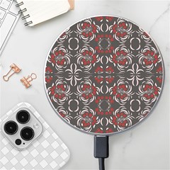 Floral Folk Damask Pattern Fantasy Flowers Floral Geometric Fantasy Wireless Charger