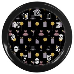 Shiny New Year Things Wall Clock (black) by SychEva