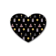 Shiny New Year Things Rubber Coaster (heart) by SychEva