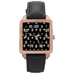 Shiny New Year Things Rose Gold Leather Watch  by SychEva