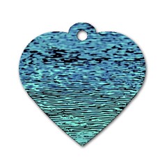 Blue Waves Flow Series 3 Dog Tag Heart (two Sides) by DimitriosArt