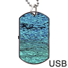 Blue Waves Flow Series 3 Dog Tag Usb Flash (two Sides) by DimitriosArt