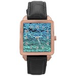 Blue Waves Flow Series 3 Rose Gold Leather Watch  Front