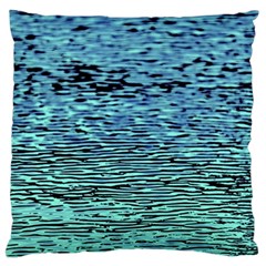 Blue Waves Flow Series 3 Large Flano Cushion Case (one Side) by DimitriosArt