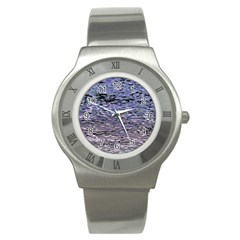 Silver Waves Flow Series 2 Stainless Steel Watch by DimitriosArt