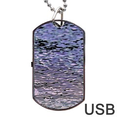 Silver Waves Flow Series 2 Dog Tag Usb Flash (one Side) by DimitriosArt