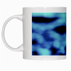 Blue Waves Flow Series 4 White Mugs by DimitriosArt