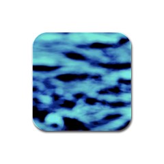 Blue Waves Flow Series 4 Rubber Square Coaster (4 Pack) by DimitriosArt