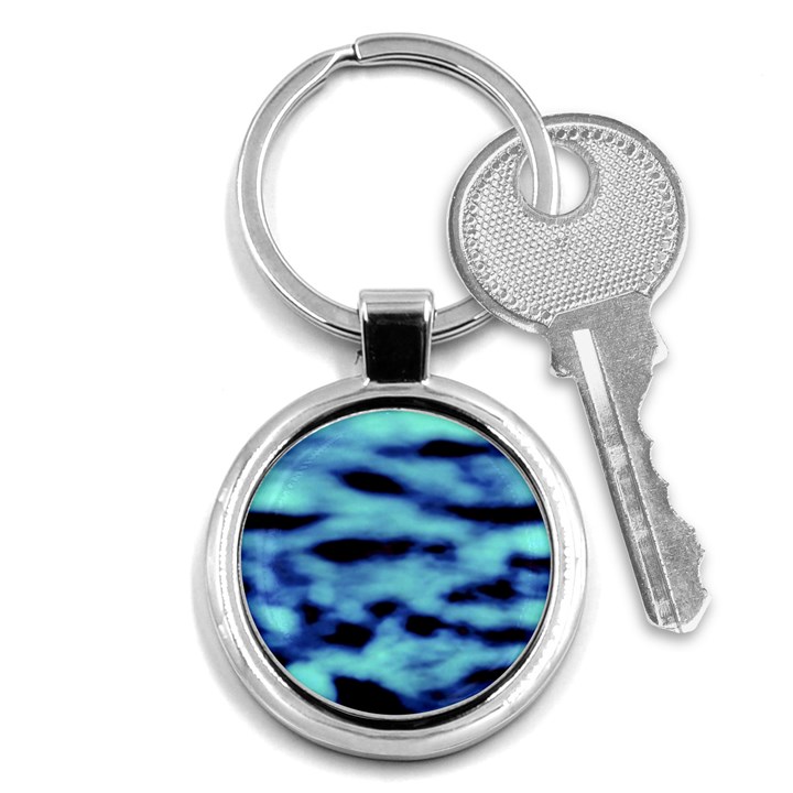 Blue Waves Flow Series 4 Key Chain (Round)