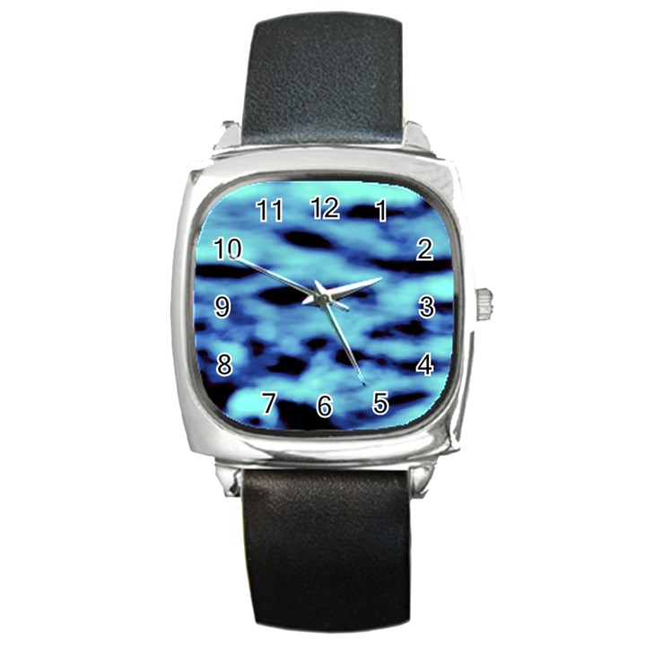 Blue Waves Flow Series 4 Square Metal Watch