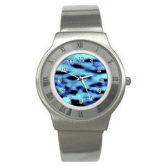 Blue Waves Flow Series 4 Stainless Steel Watch by DimitriosArt