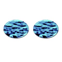 Blue Waves Flow Series 4 Cufflinks (oval) by DimitriosArt