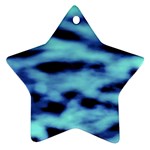 Blue Waves Flow Series 4 Star Ornament (Two Sides) Back