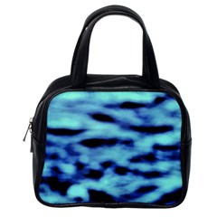 Blue Waves Flow Series 4 Classic Handbag (one Side) by DimitriosArt