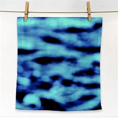 Blue Waves Flow Series 4 Face Towel by DimitriosArt