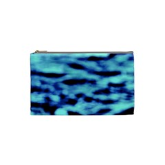 Blue Waves Flow Series 4 Cosmetic Bag (small) by DimitriosArt