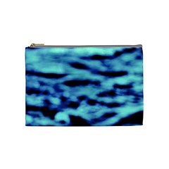 Blue Waves Flow Series 4 Cosmetic Bag (medium) by DimitriosArt