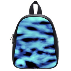 Blue Waves Flow Series 4 School Bag (small) by DimitriosArt