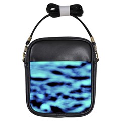 Blue Waves Flow Series 4 Girls Sling Bag by DimitriosArt