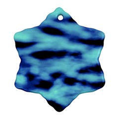 Blue Waves Flow Series 4 Ornament (snowflake) by DimitriosArt