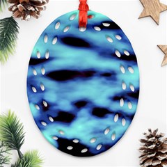 Blue Waves Flow Series 4 Oval Filigree Ornament (two Sides) by DimitriosArt