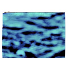 Blue Waves Flow Series 4 Cosmetic Bag (xxl) by DimitriosArt