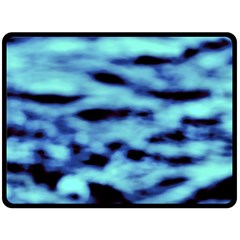 Blue Waves Flow Series 4 Double Sided Fleece Blanket (large)  by DimitriosArt