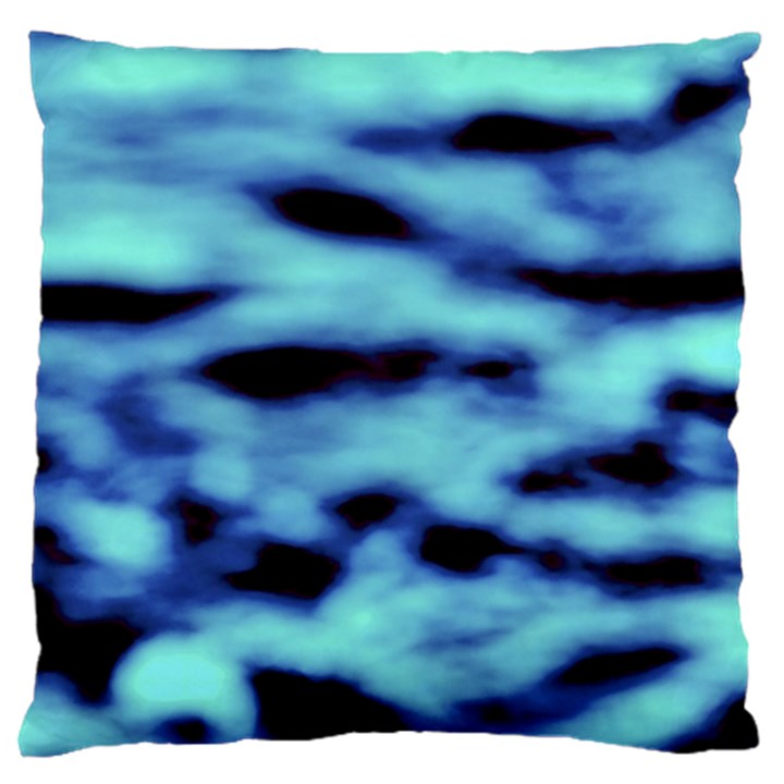 Blue Waves Flow Series 4 Large Flano Cushion Case (One Side)