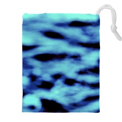 Blue Waves Flow Series 4 Drawstring Pouch (5xl) by DimitriosArt