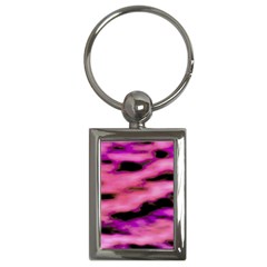 Pink  Waves Flow Series 2 Key Chain (rectangle) by DimitriosArt