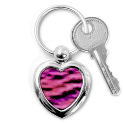 Pink  Waves Flow Series 2 Key Chain (heart) by DimitriosArt