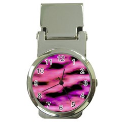 Pink  Waves Flow Series 2 Money Clip Watches by DimitriosArt