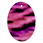 Pink  Waves Flow Series 2 Oval Ornament (Two Sides) Front