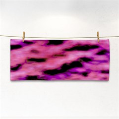 Pink  Waves Flow Series 2 Hand Towel by DimitriosArt