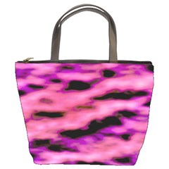 Pink  Waves Flow Series 2 Bucket Bag by DimitriosArt