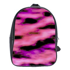 Pink  Waves Flow Series 2 School Bag (large) by DimitriosArt