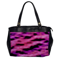 Pink  Waves Flow Series 2 Oversize Office Handbag by DimitriosArt