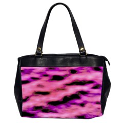 Pink  Waves Flow Series 2 Oversize Office Handbag (2 Sides) by DimitriosArt