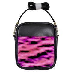 Pink  Waves Flow Series 2 Girls Sling Bag by DimitriosArt