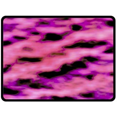 Pink  Waves Flow Series 2 Fleece Blanket (large)  by DimitriosArt