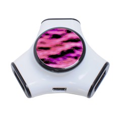 Pink  Waves Flow Series 2 3-port Usb Hub by DimitriosArt