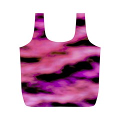 Pink  Waves Flow Series 2 Full Print Recycle Bag (m) by DimitriosArt